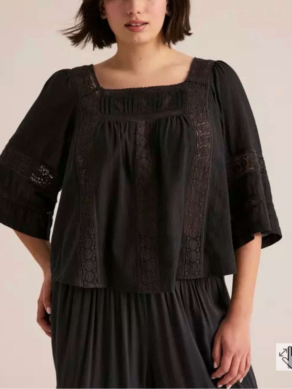 Boho Tiered Tie Back Blouse XL